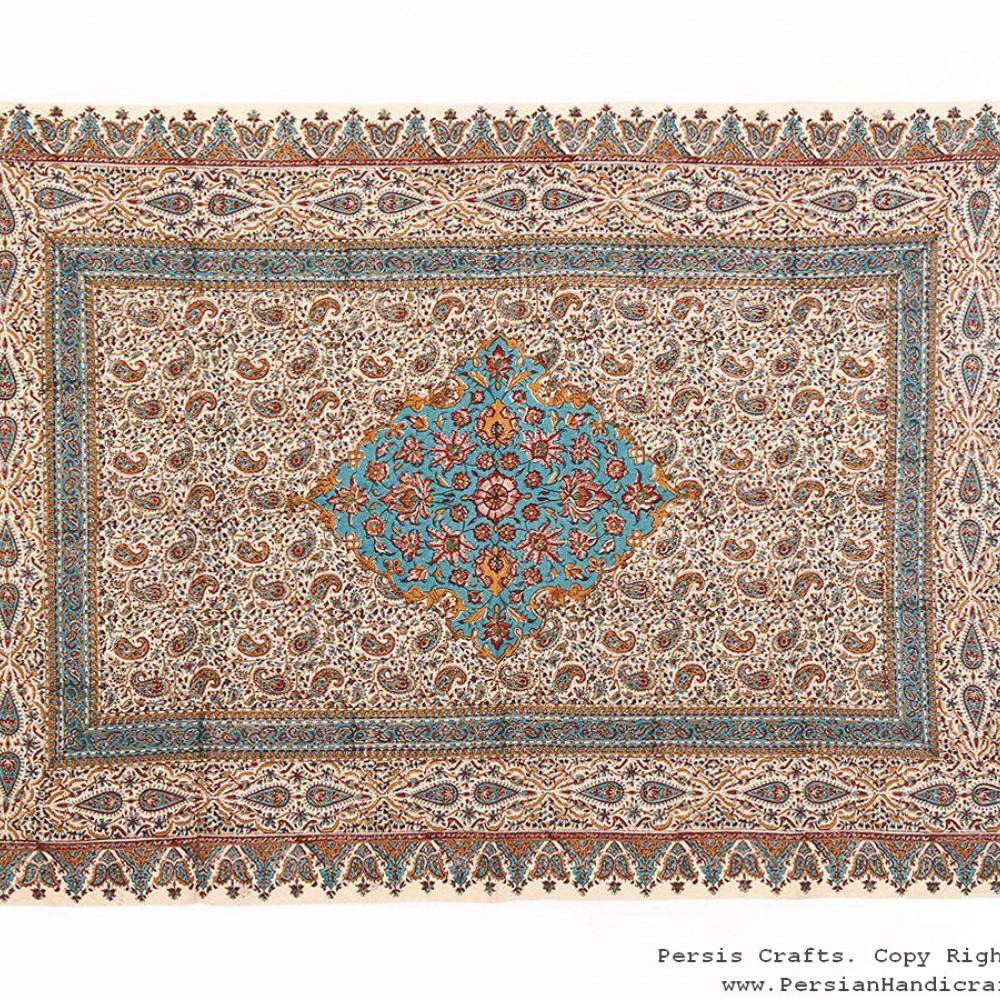 Persian Tapestry (Ghalamkar) Toranj Style Tablecloth HGH3613 Persiada